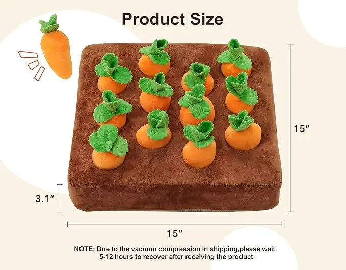 Ikeepet Interactive  Carrot Snuffle Mat for Dogs and Cat, Training and Boredom Relief Plaything