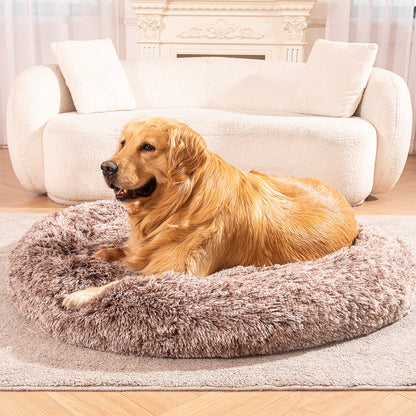 Cozy donut plush cushion for pets